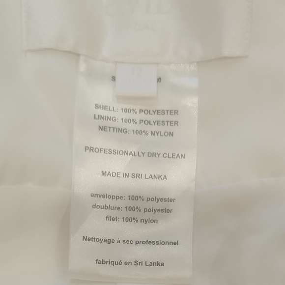 David's Bridal Strapless Textured White Dress - Picture 7 of 10